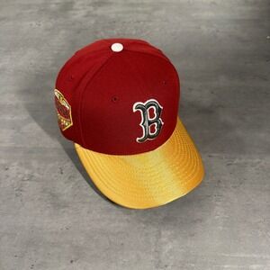 New‎ Era Boston Red Sox Hat 7 1/8 49ers Red  Gold Satin 2018 World Series Patch
